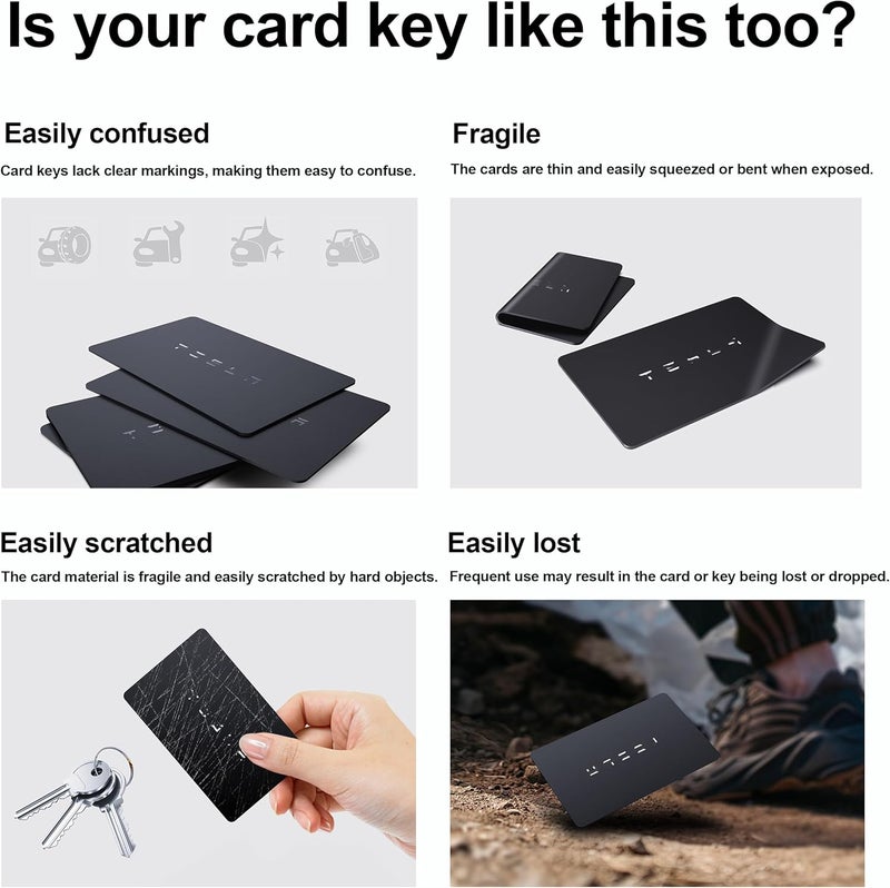 Tesheer for Tesla Key Card Holder Bling Key Chain Card Key Holder for Model S/X/3/Y Cybertruck Keychain - Image 2